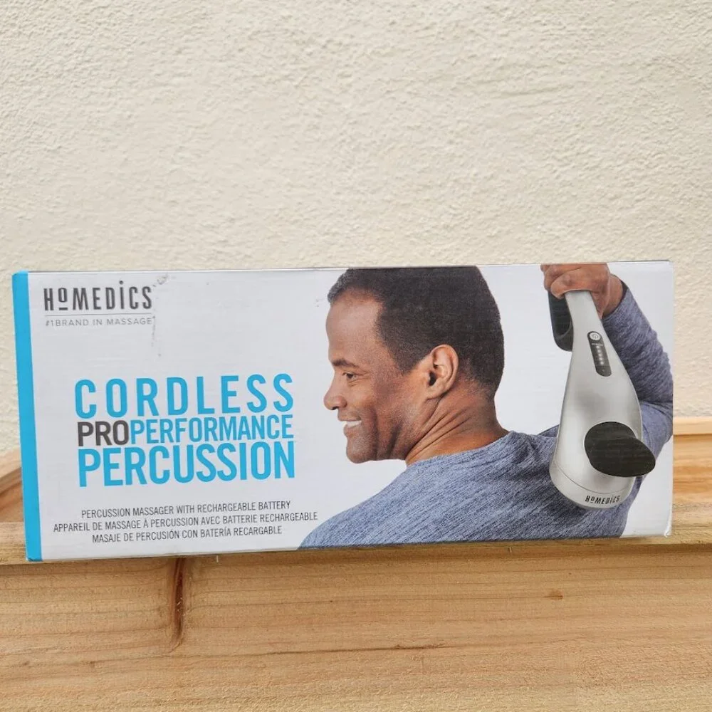 NEW Homedics Cordless Back Massager Neck Shoulders Percussion Massager with Rech